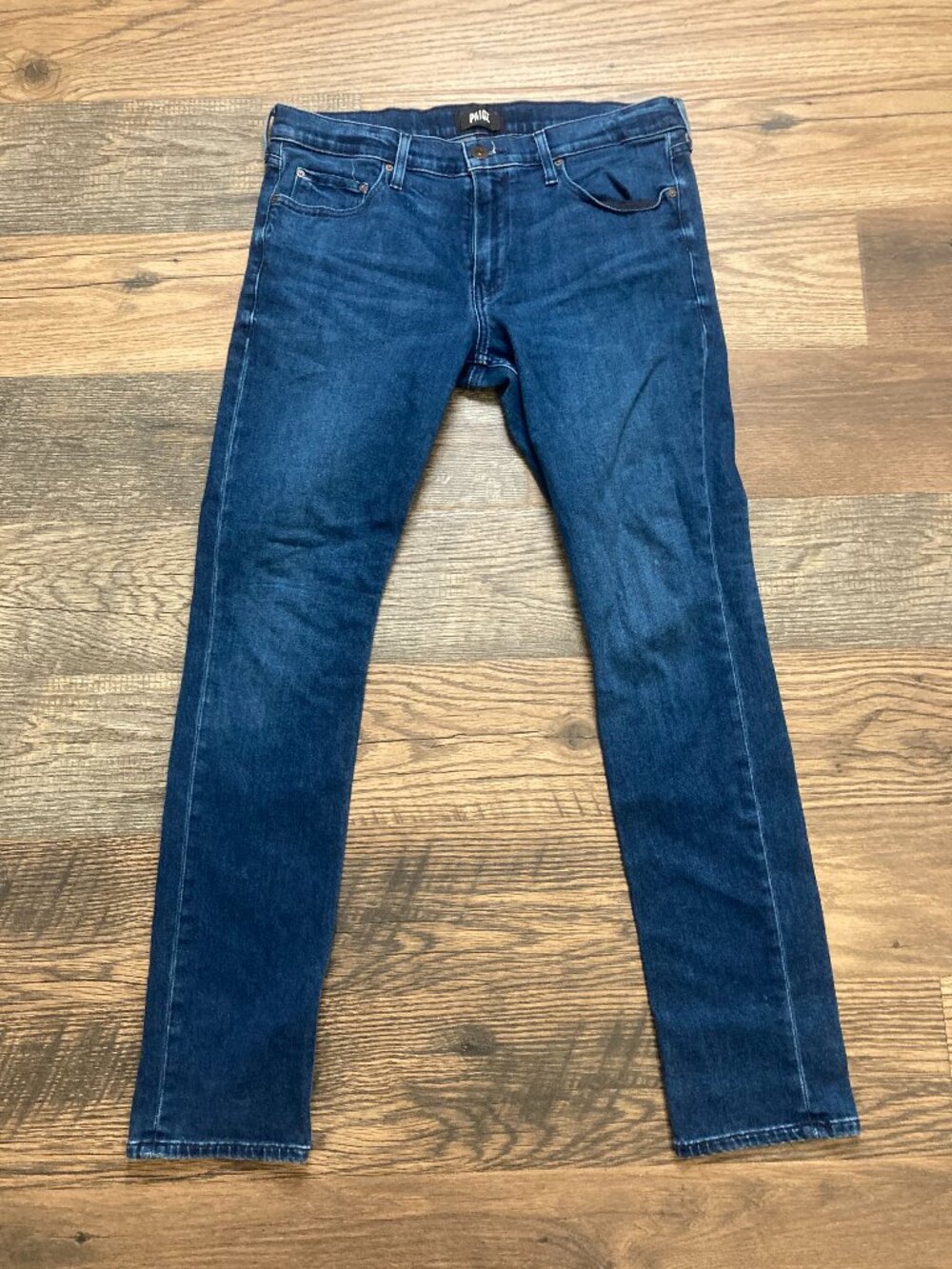 PAIGE Lennox Men’s Jeans 34 Blue Slim Straight Stretch Denim Made in Mexico